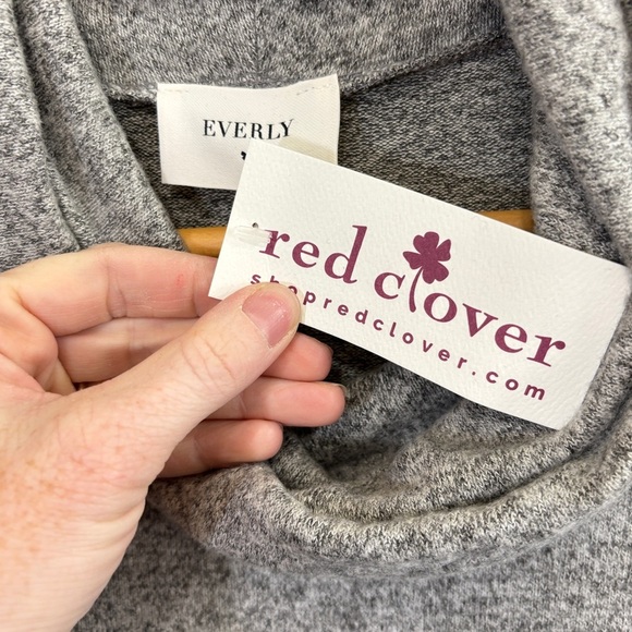 Everly Gray Cowl Neck Sweater Dress - Picture 2 of 4